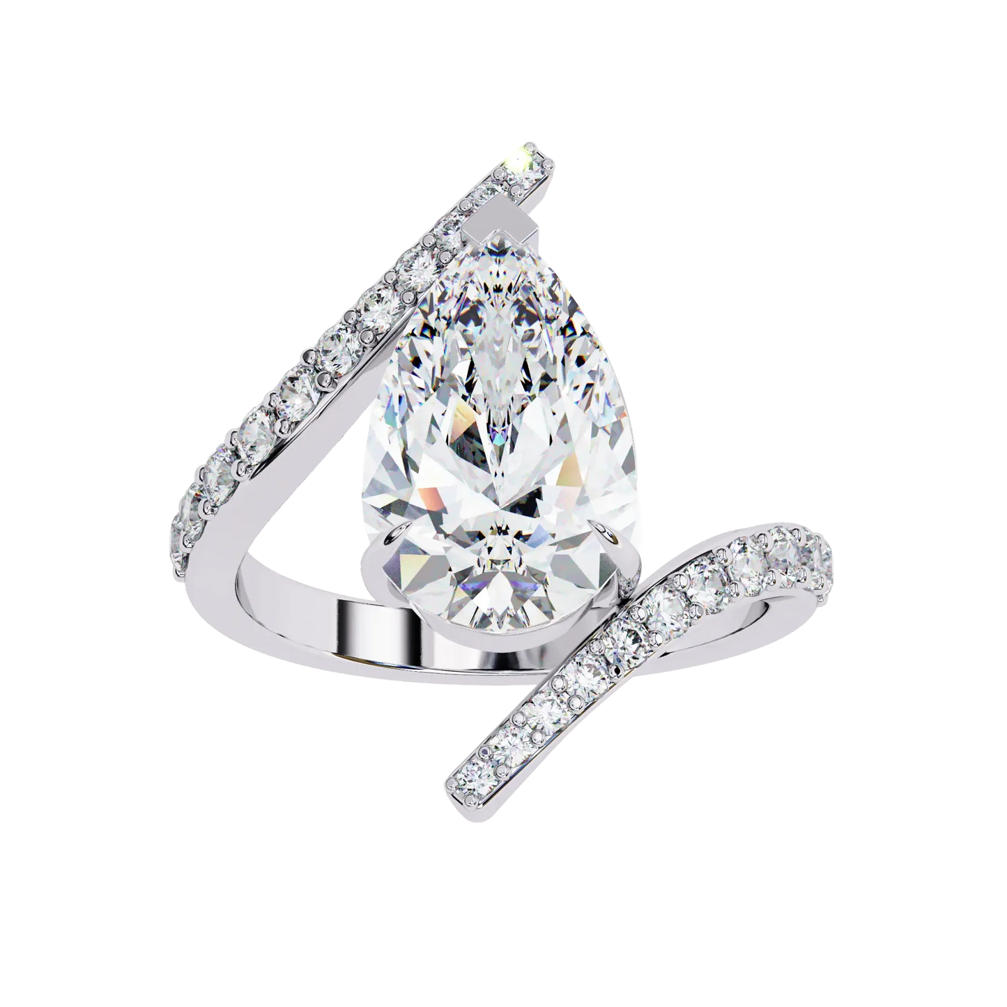Pear Solitaire Ring