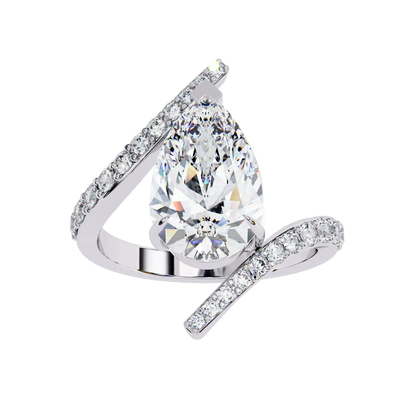 Pear Solitaire Ring