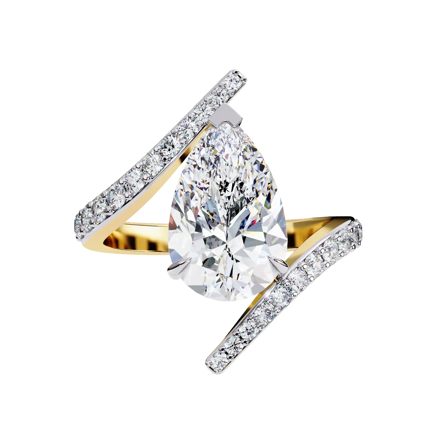 Pear Solitaire Ring