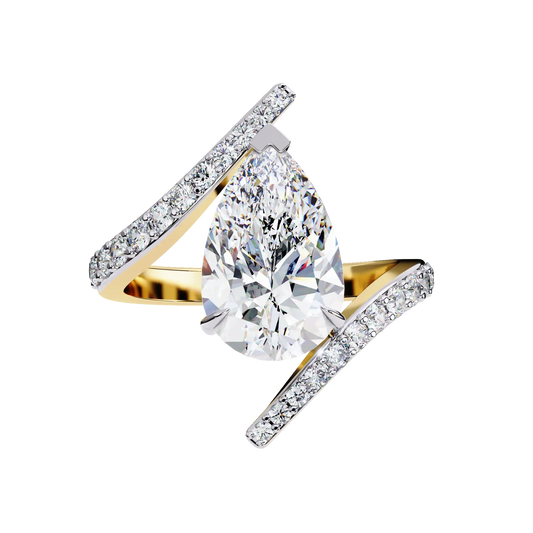 Pear Solitaire Ring