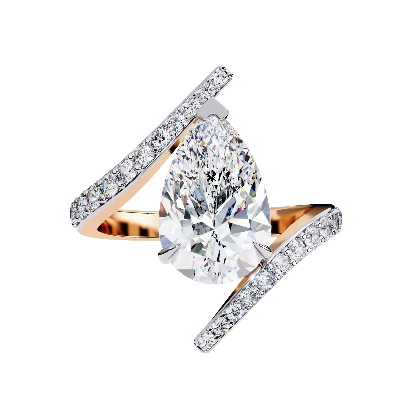Pear Solitaire Ring