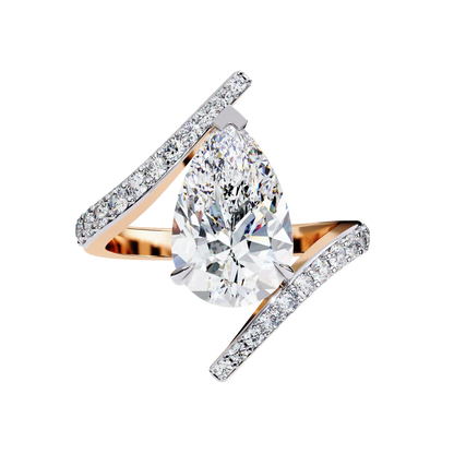 Pear Solitaire Ring