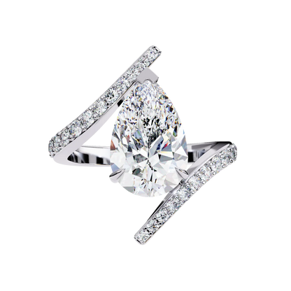 Pear Solitaire Ring