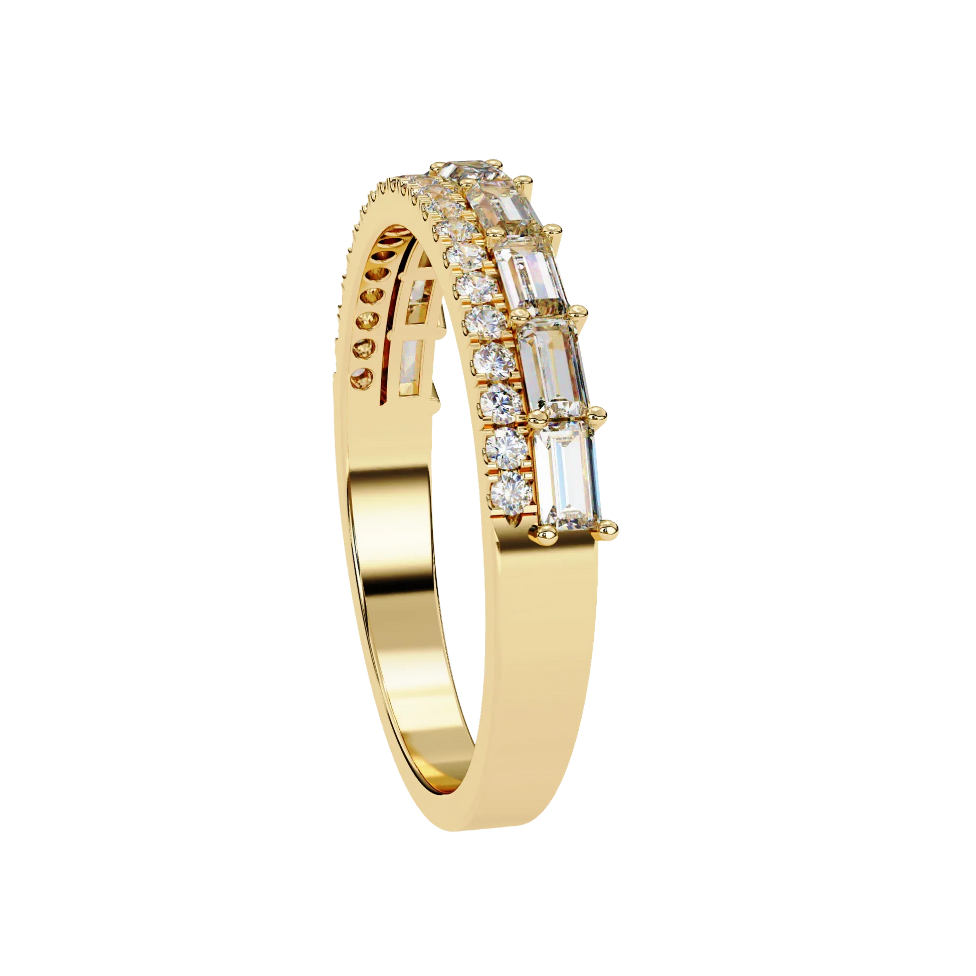 Radiant Harmony Gold Diamond Band Carat Link Jewels