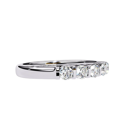 5-Stone Round Diamond Gold Band Carat Link Jewels
