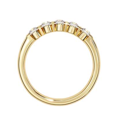5-Stone Round Diamond Gold Band Carat Link Jewels