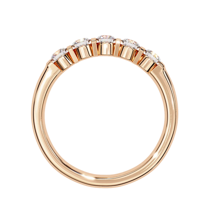 5-Stone Round Diamond Gold Band Carat Link Jewels