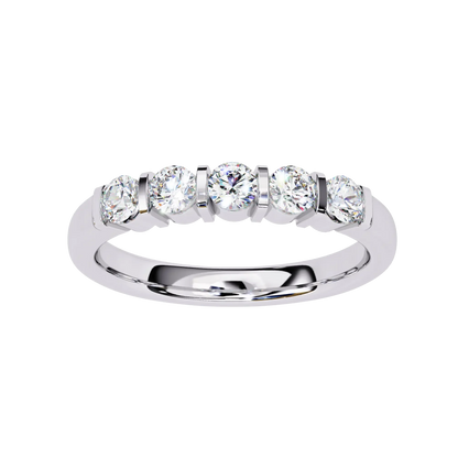 5-Stone Round Diamond Gold Band Carat Link Jewels