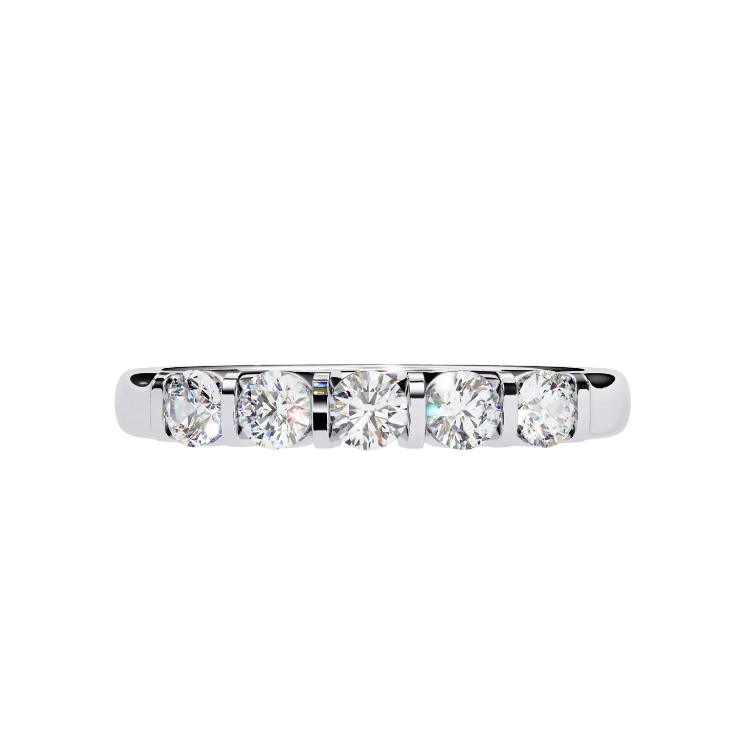 5-Stone Round Diamond Gold Band Carat Link Jewels