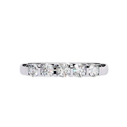 5-Stone Round Diamond Gold Band Carat Link Jewels