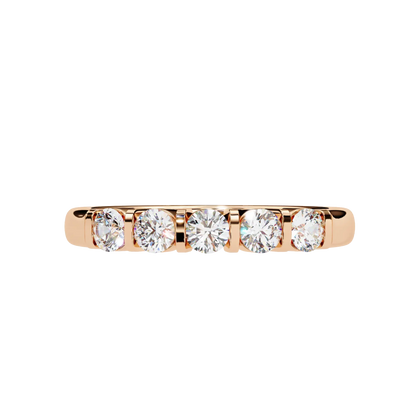 5-Stone Round Diamond Gold Band Carat Link Jewels