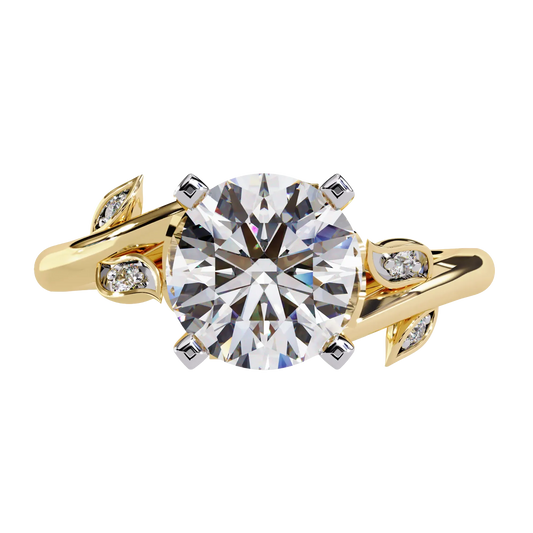 Nature-Inspired Solitaire Diamond Ring