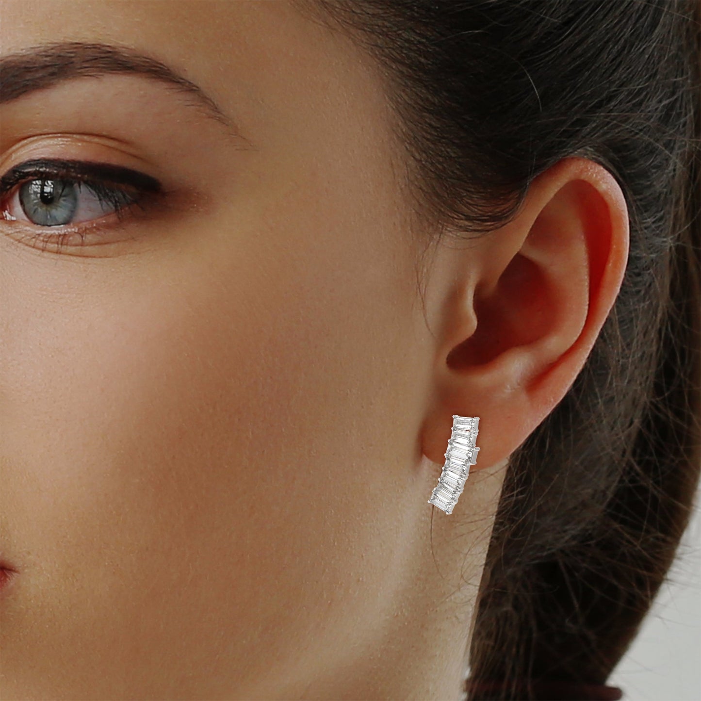 Baguette Cascade Diamond Ear Cuffs Caratlink