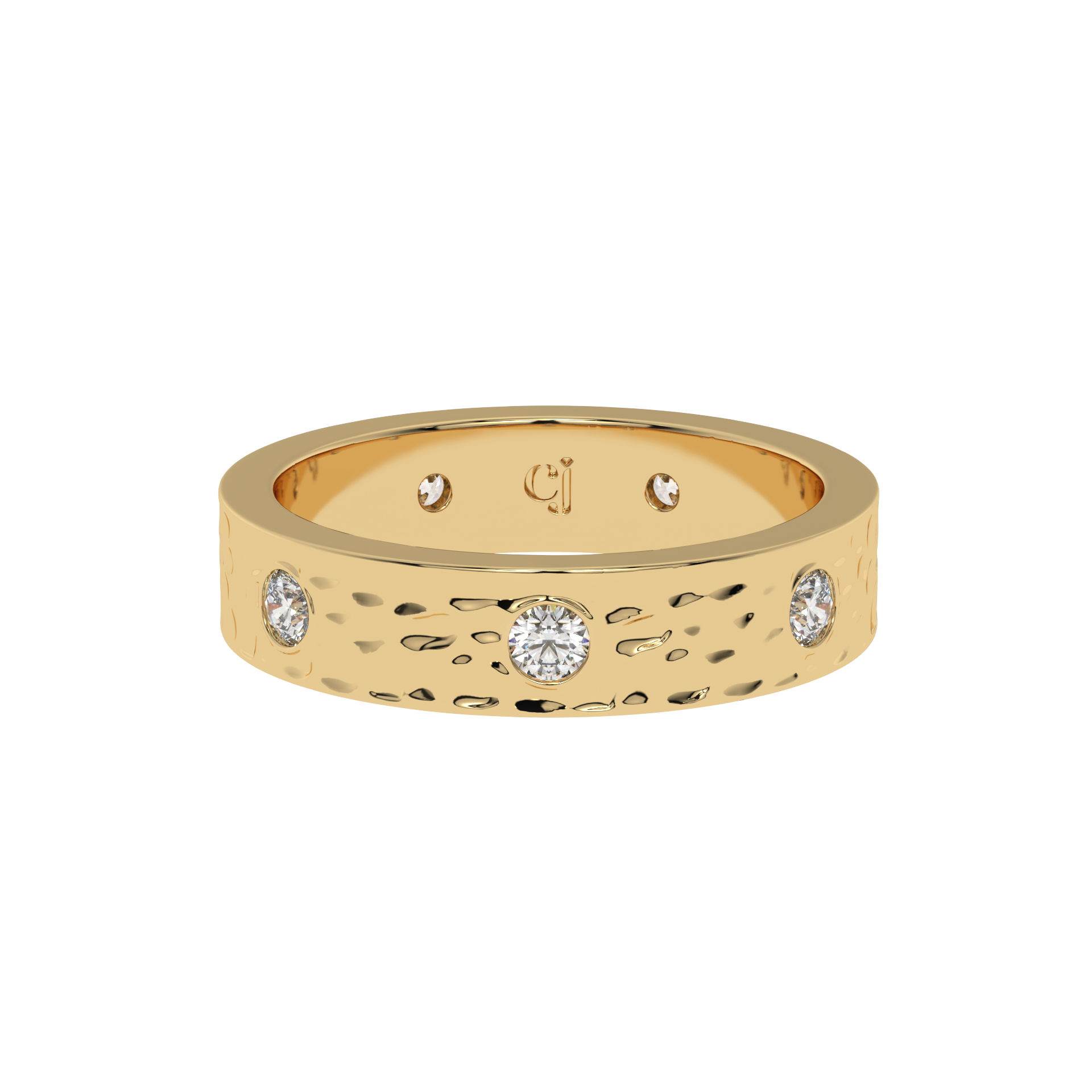 Aurora Hammered Diamond Band Caratlink