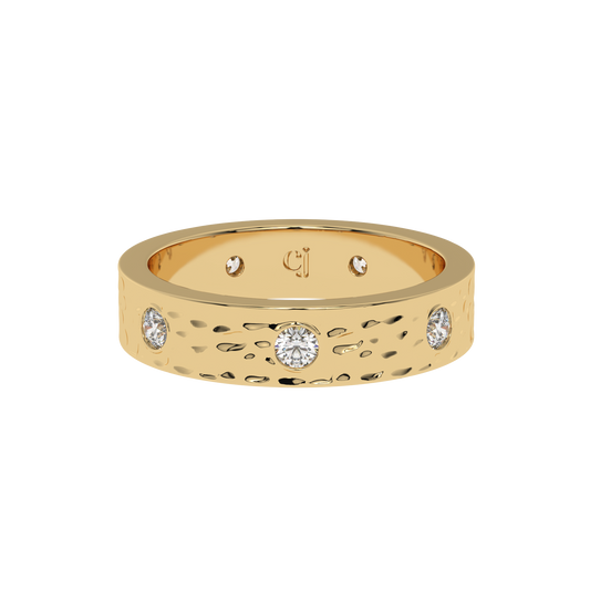 Aurora Hammered Diamond Band