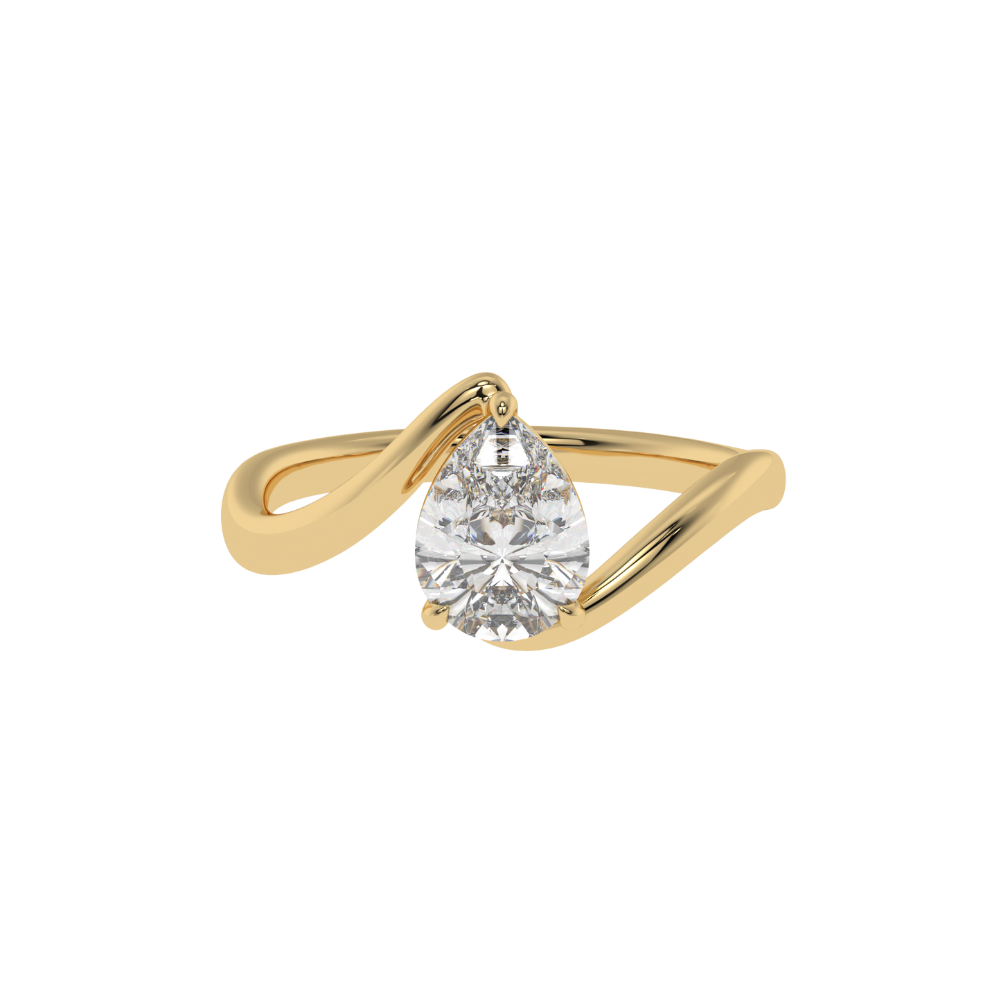 Grace Twist Pear Solitaire Ring - Caratlink