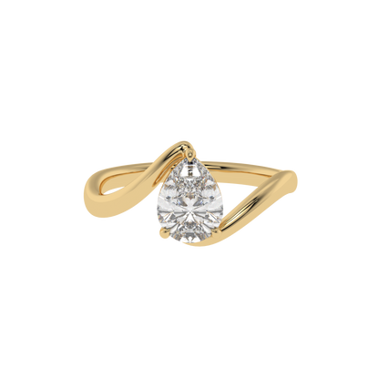 Grace Twist Pear Solitaire Ring - Caratlink