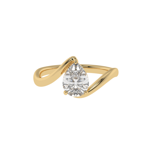 Grace Twist Pear Solitaire Ring - Caratlink