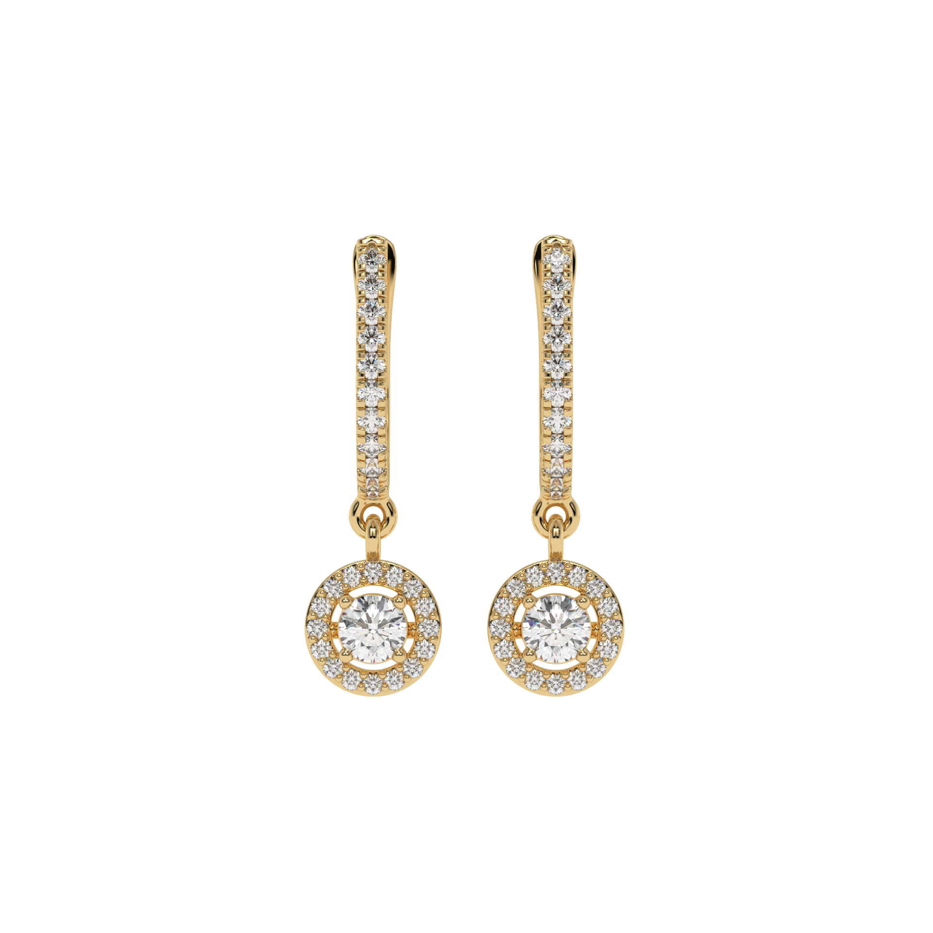 Halo Diamond Drop Earrings CaratLink