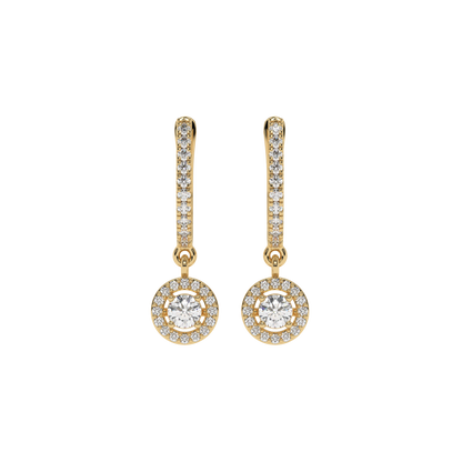 Halo Diamond Drop Earrings CaratLink