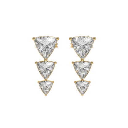 Trillion Cascade Diamond Stud Earrings Caratlink