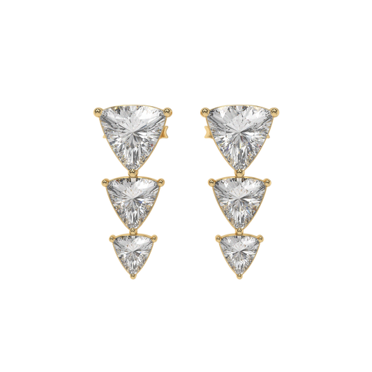 Trillion Cascade Diamond Stud Earrings Caratlink
