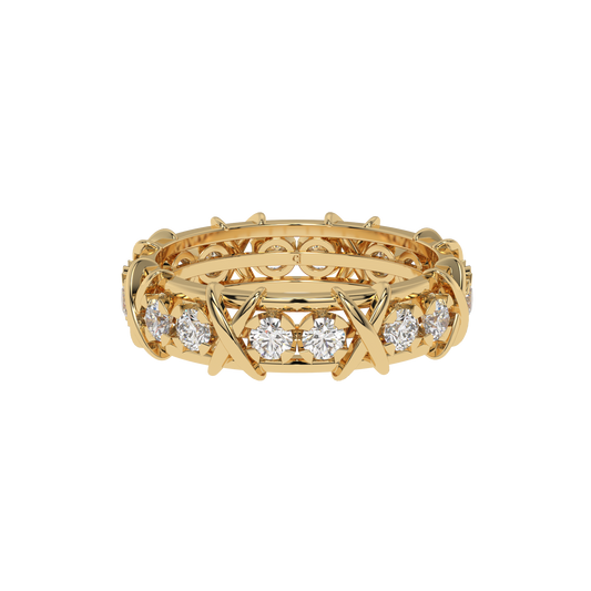 Enchanted Round-Cross Diamond Band