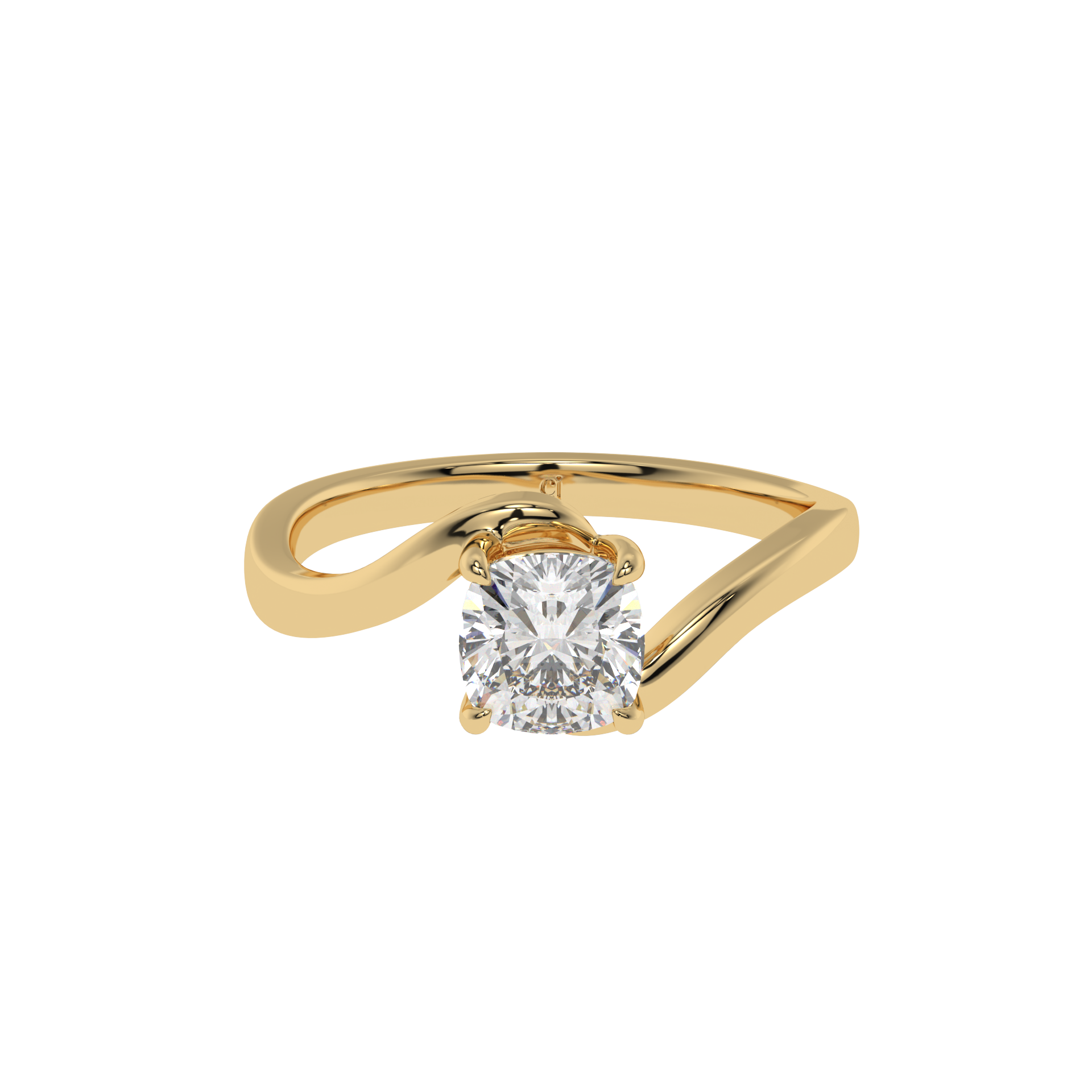 Pure Harmony Cushion Solitaire Ring - Caratlink