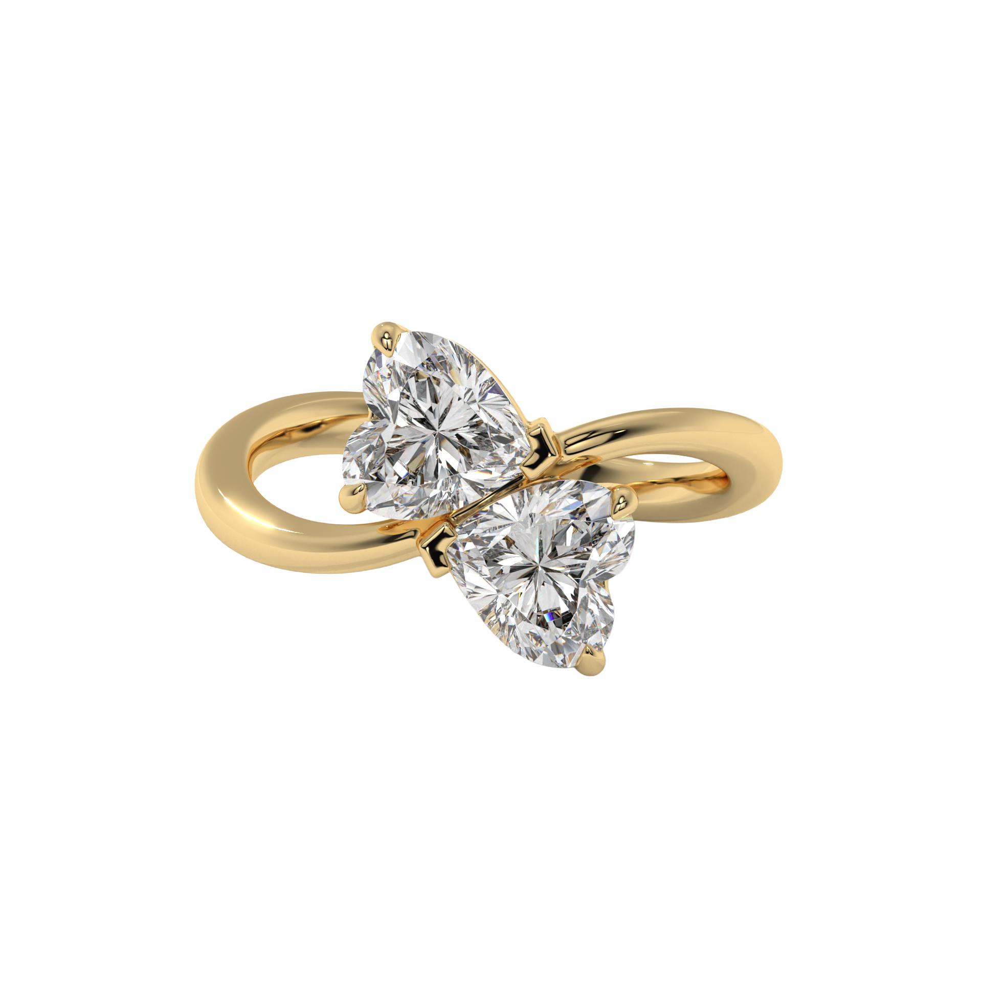 Twin Hearts Diamond Ring Caratlink