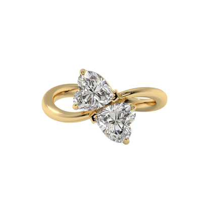 Twin Hearts Diamond Ring Caratlink