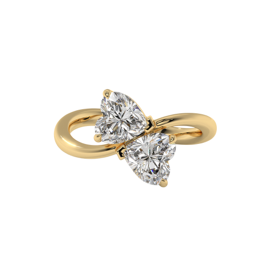 Twin Hearts Diamond Ring