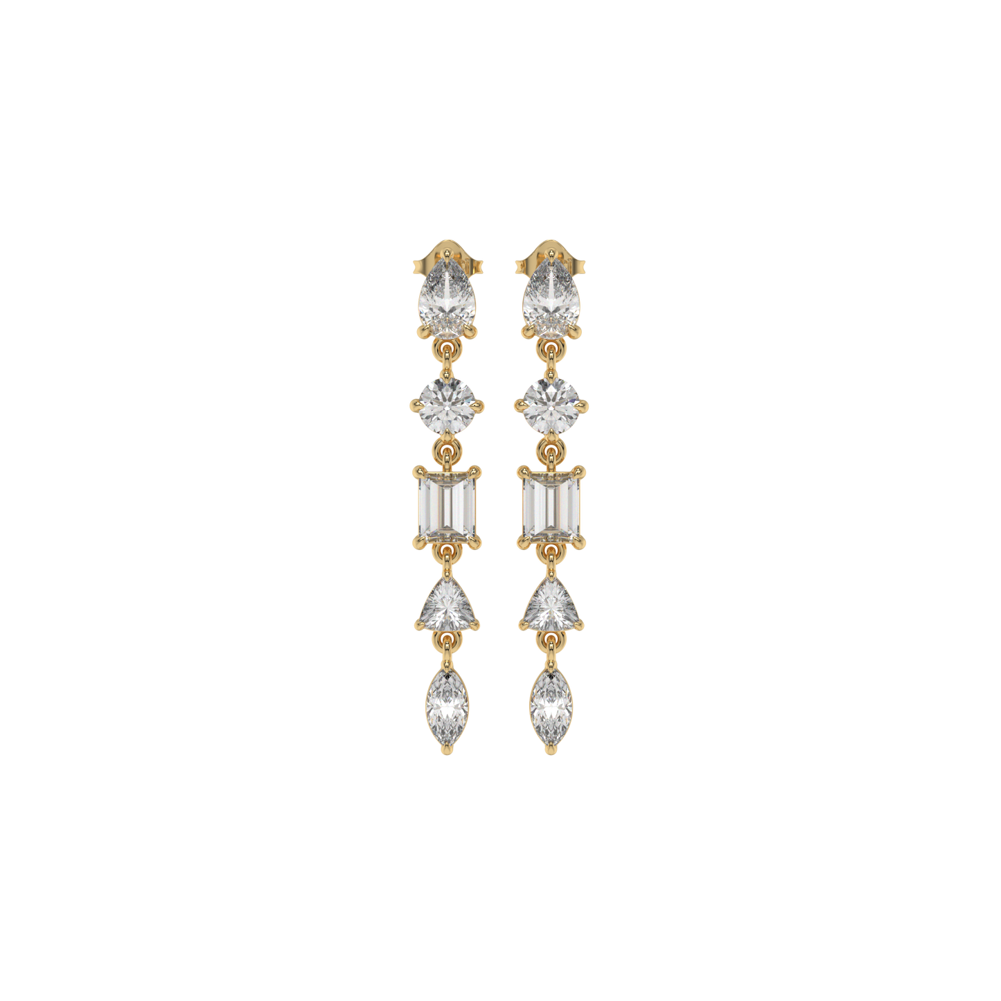 Multi-Shape Diamond Drop Earrings Caratlink