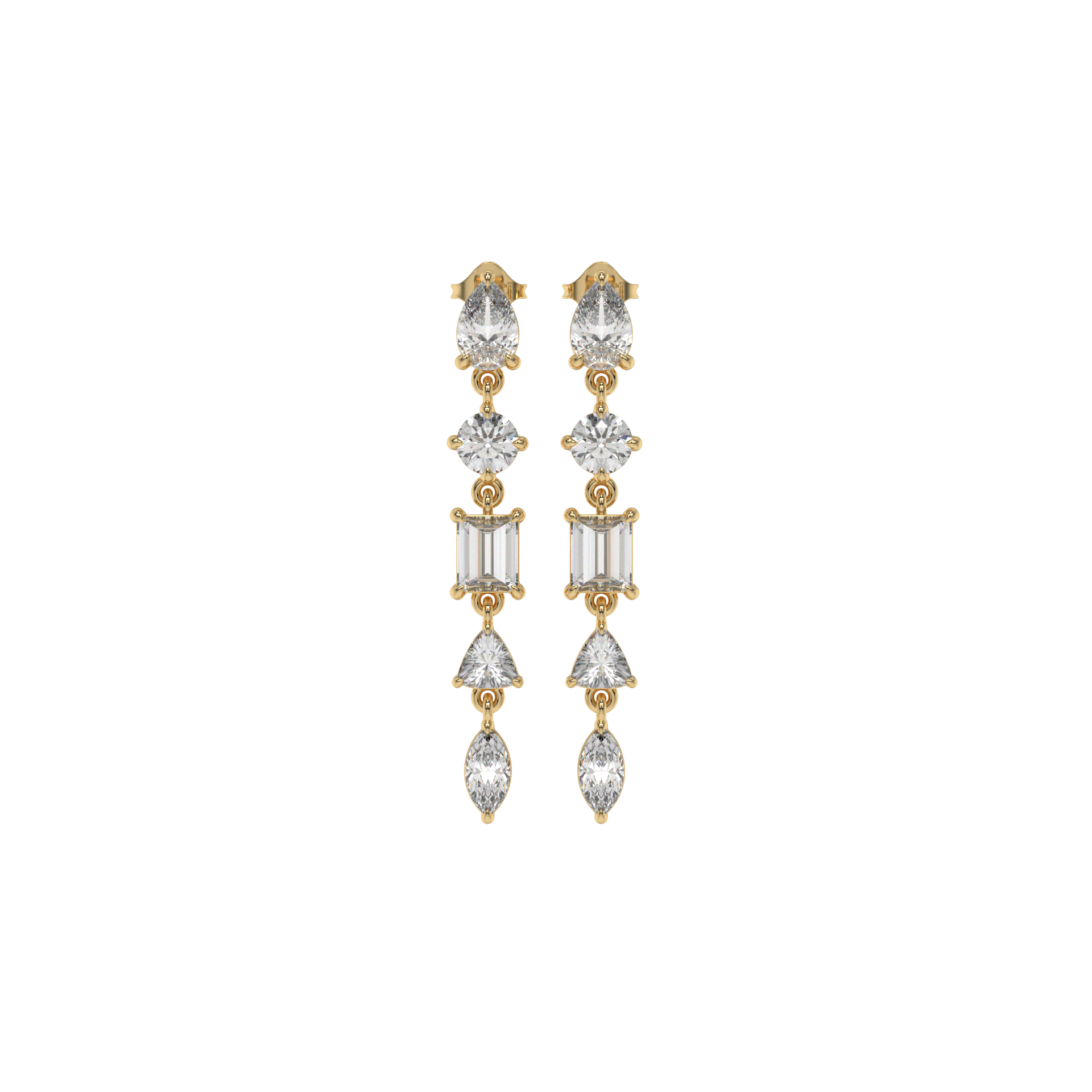 Multi-Shape Diamond Drop Earrings Caratlink
