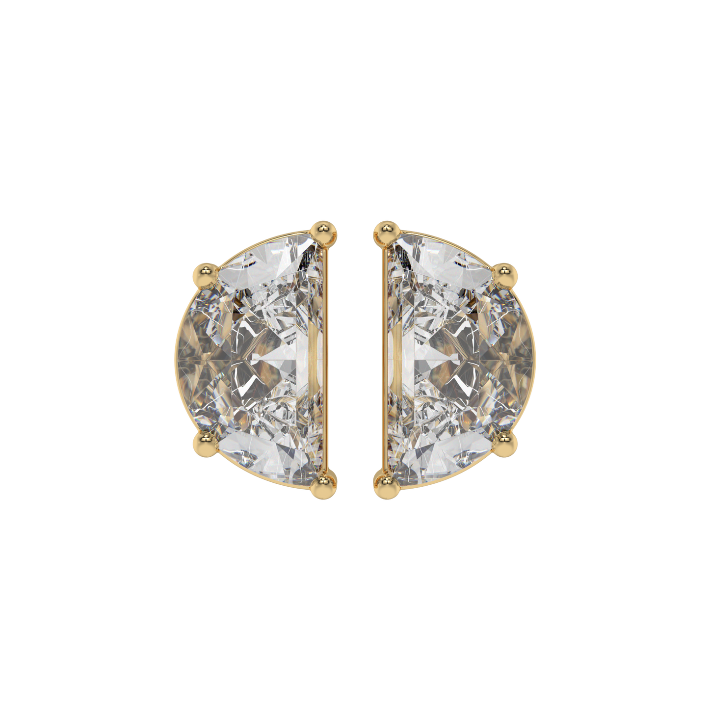 Half Moon Diamond Stud Earrings Caratlink