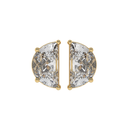 Half Moon Diamond Stud Earrings Caratlink