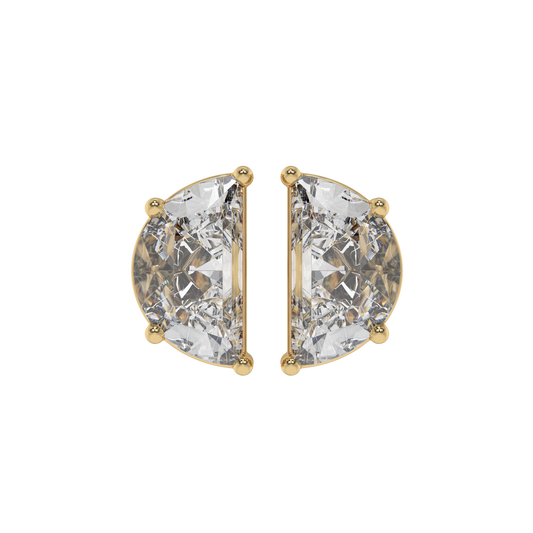 Half Moon Diamond Stud Earrings Caratlink