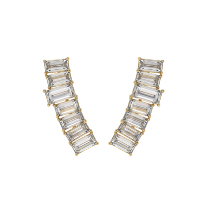 Baguette Cascade Diamond Ear Cuffs Caratlink