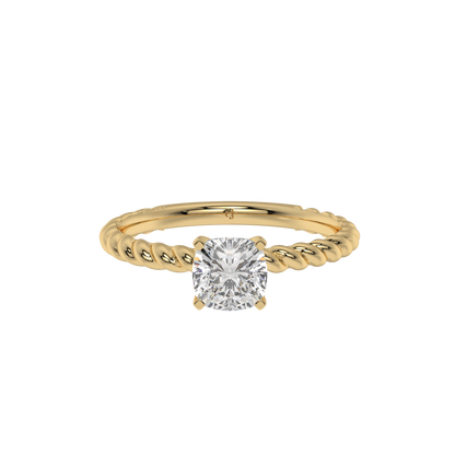 Twisted Rope Cushion Solitaire Ring - Caratlink