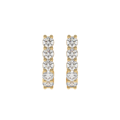 Classic Round Diamond Hoop Earrings CaratLink
