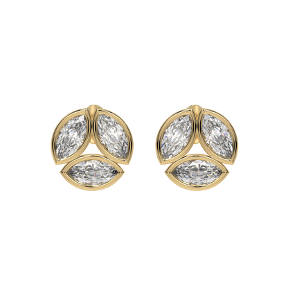 Marquise Trio Diamond Stud Earrings Caratlink