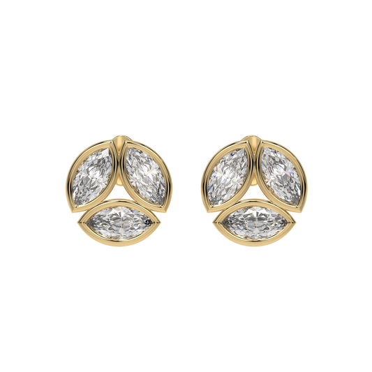 Marquise Trio Diamond Stud Earrings Caratlink