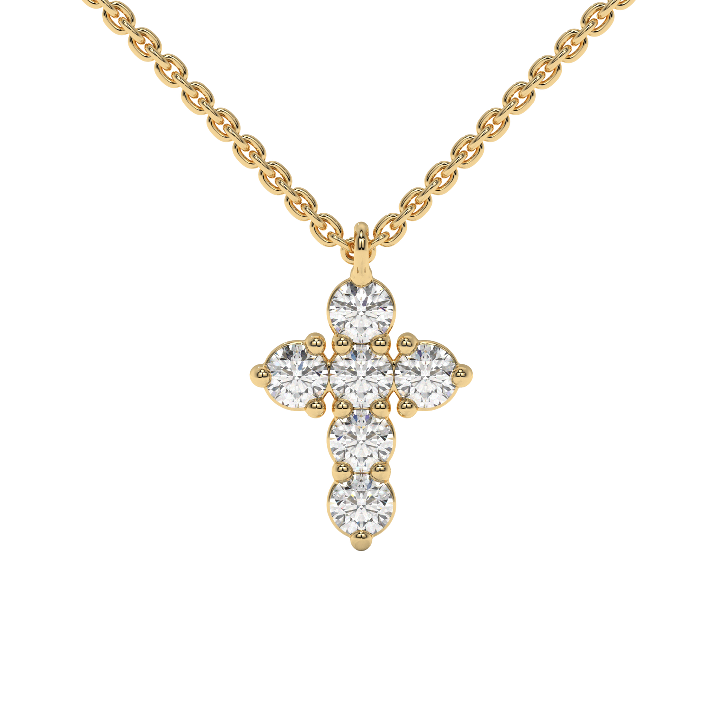 Radiant Cross Pendant Necklace Carat Link Jewels