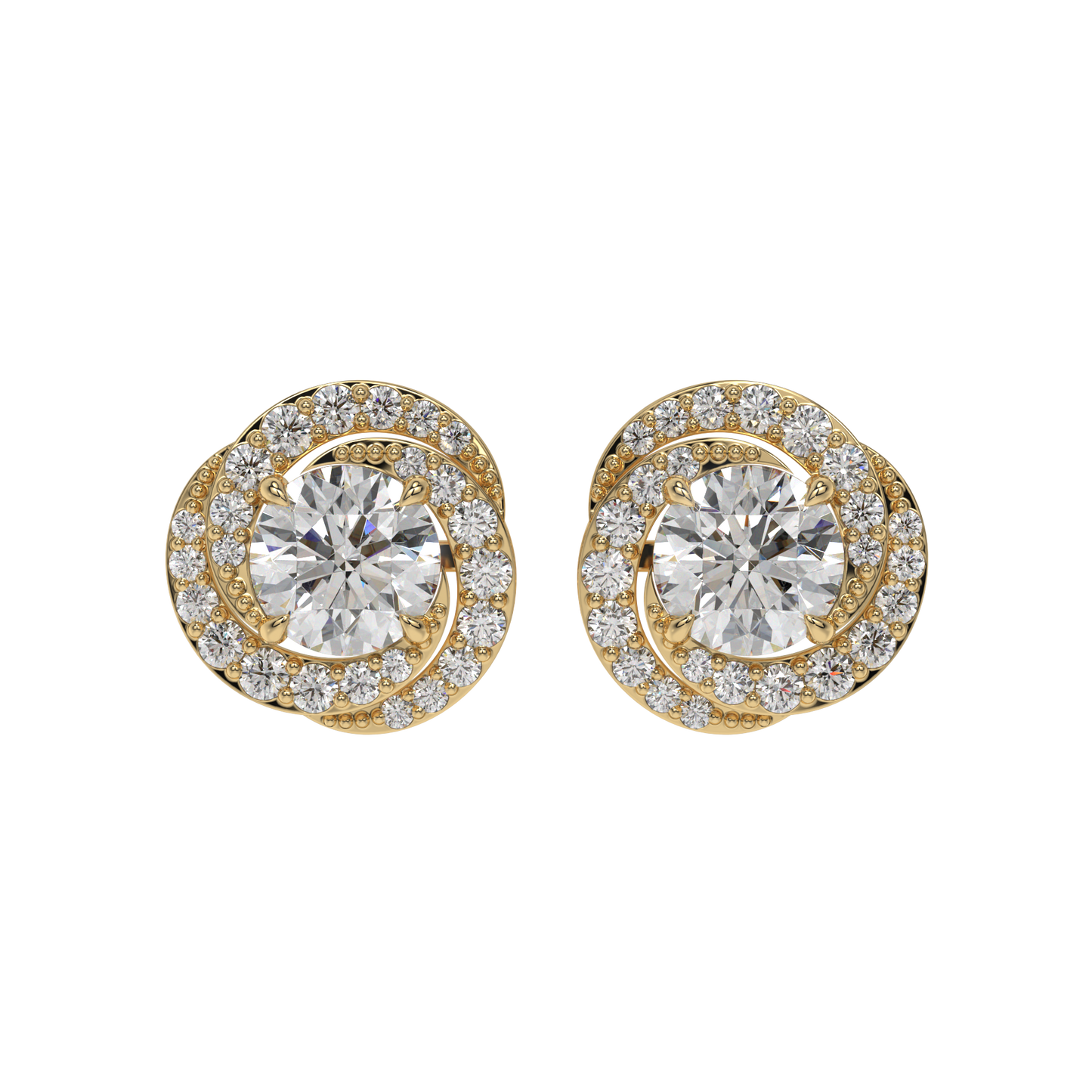 Twirl Halo Diamond Studs CaratLink