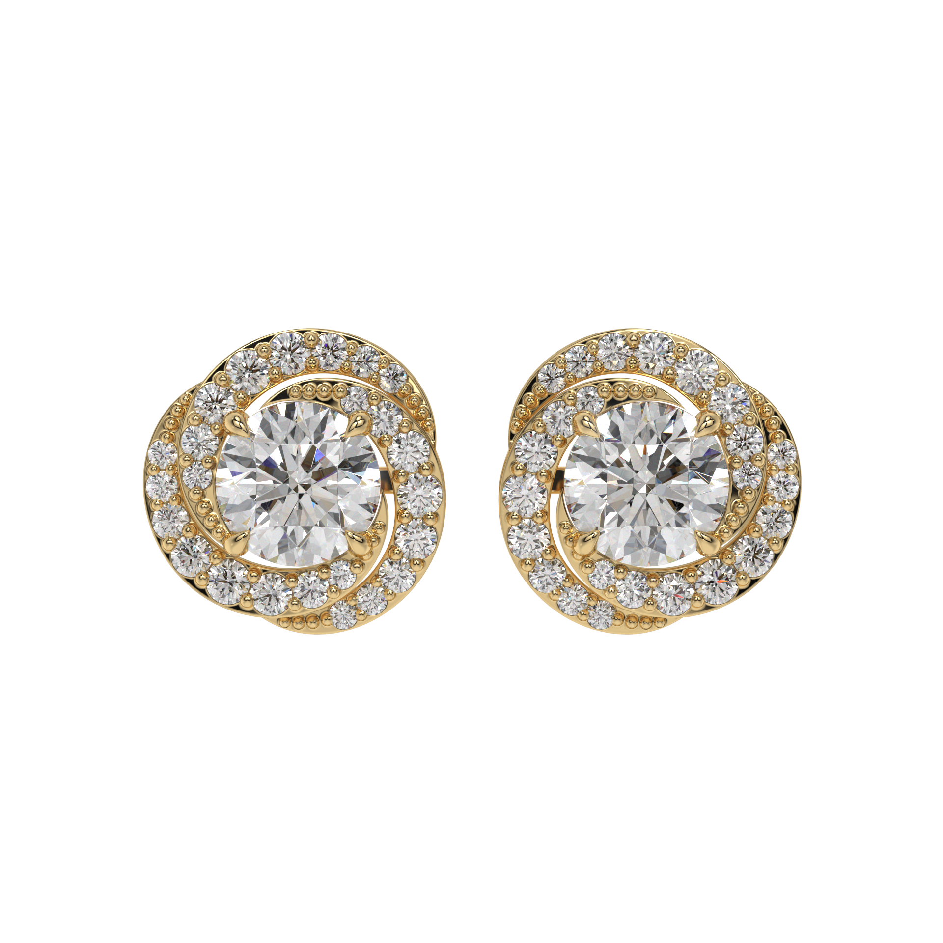 Twirl Halo Diamond Studs CaratLink