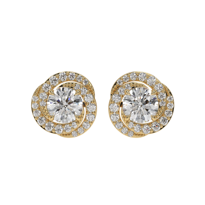 Twirl Halo Diamond Studs CaratLink