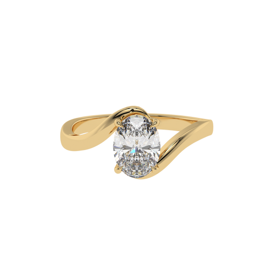 Serene Twist Oval Solitaire Ring - Caratlink