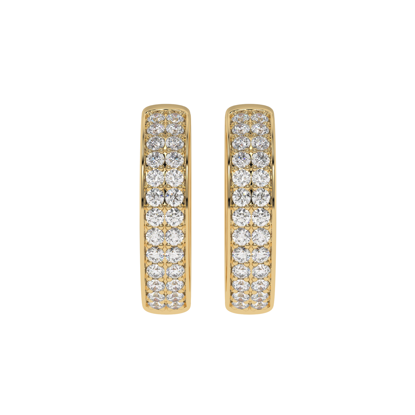 Double Row Diamond Hoop Earrings Caratlink