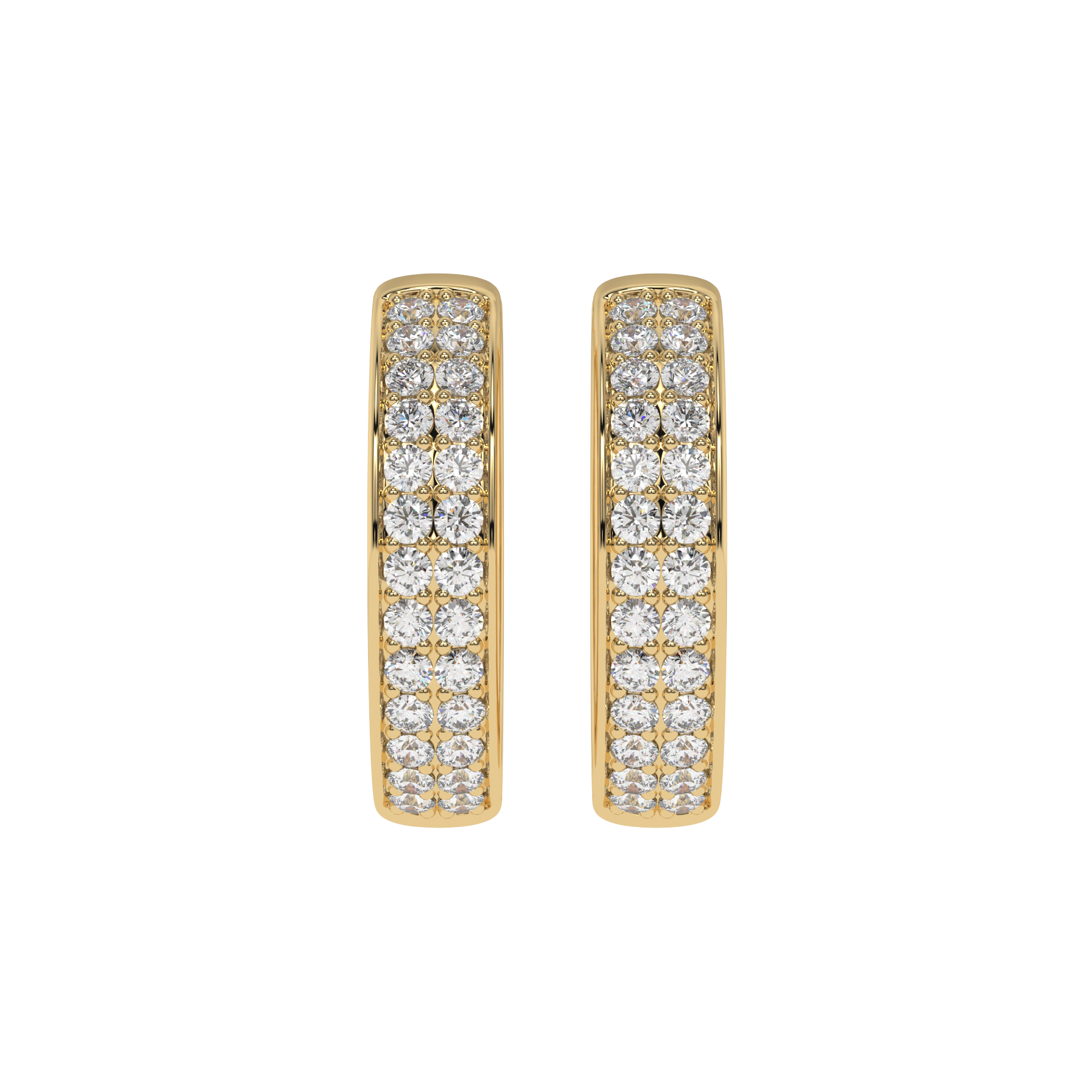 Double Row Diamond Hoop Earrings Caratlink