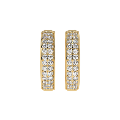 Double Row Diamond Hoop Earrings Caratlink