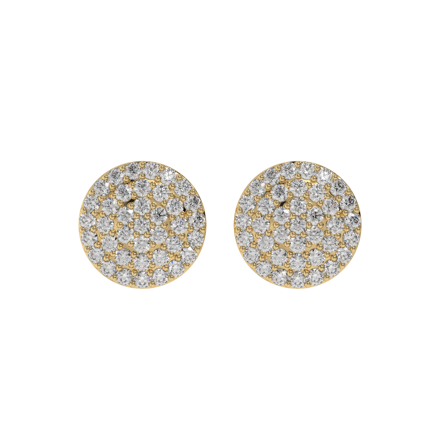 Pavé Round Diamond Stud Earrings Caratlink
